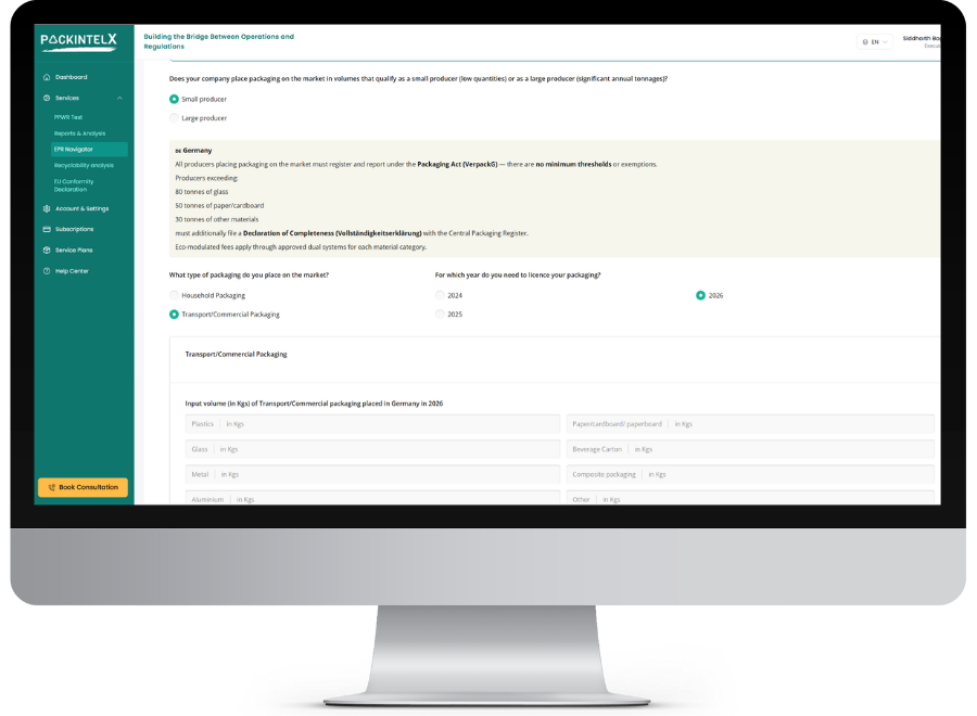 EPR licensing and compliance platform Europe by PackIntelX