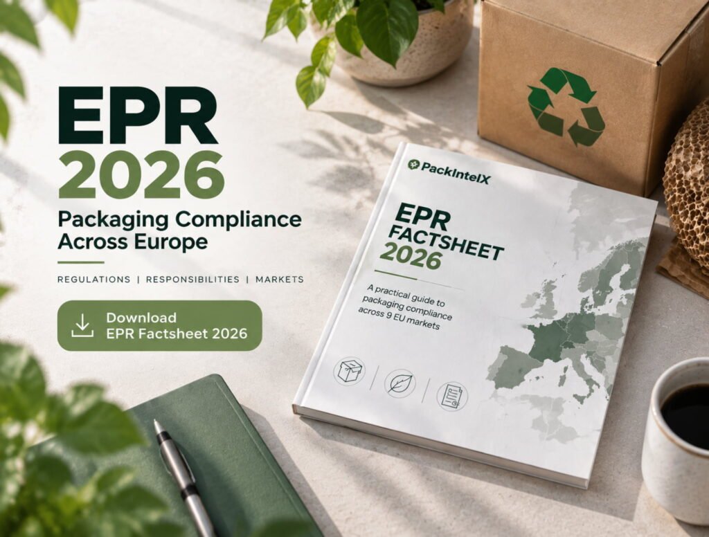 EPR Factsheet 2026 cover -practical guide to packaging compliance across 9 EU markets, with a download EPR factsheet button